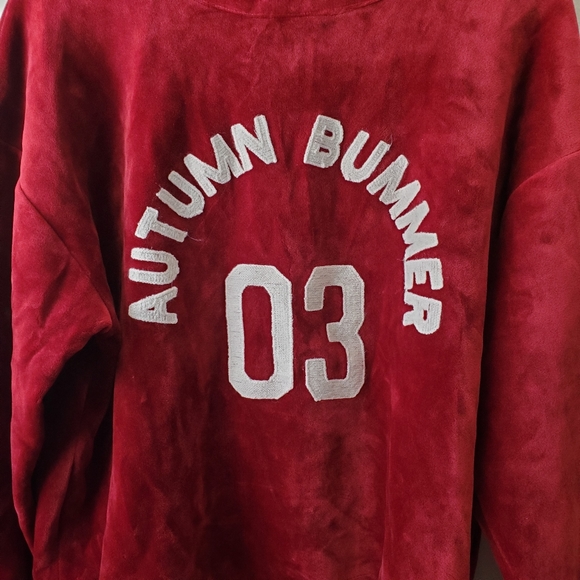 Sunny33 Autumn Bummer Burgundy Velour Sweater - Picture 2 of 5